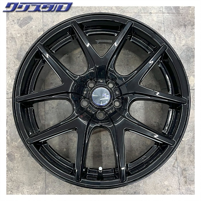 4xWheels + 4xTires Set 共豊 AME STRINER (シュタイナー) SL5 1870+48 5/114 18インチ 7J +48 ホール数:5 PCD:114 グロスブラック×サイドカット ロードストーン SP04 225/45R18 4本セット