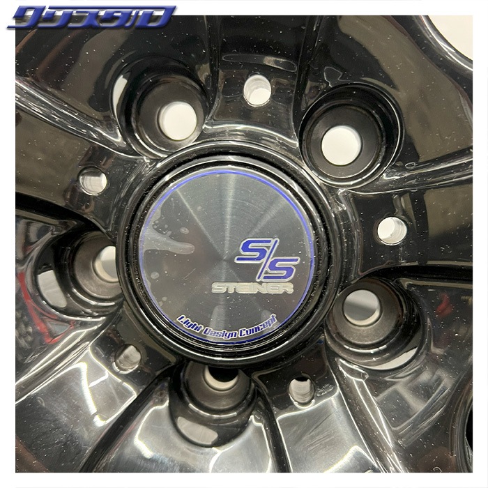 4xWheels + 4xTires Set 共豊 AME STRINER (シュタイナー) SL5 1870+48 5/114 18インチ 7J +48 ホール数:5 PCD:114 グロスブラック×サイドカット ロードストーン SP04 225/45R18 4本セット