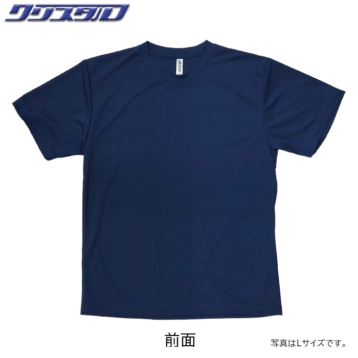 千葉魂・クリスタルコラボTシャツ ネイビー・ピンクグラデーションロゴ Lサイズ