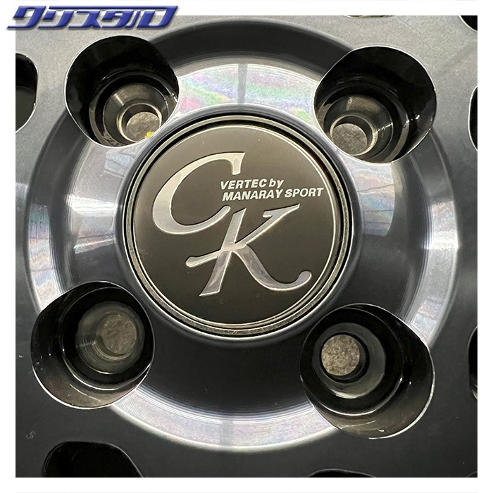 セール品！ VERTEC CK LINE(ヴァーテック シーケーライン) 1545+45 4/100 15インチ 4.5J +45 ホール数:4 PCD:100 ブラックポリッシュ+ブルーブラッククリア ブリヂストン ニューノ 165/55R15 4本セット