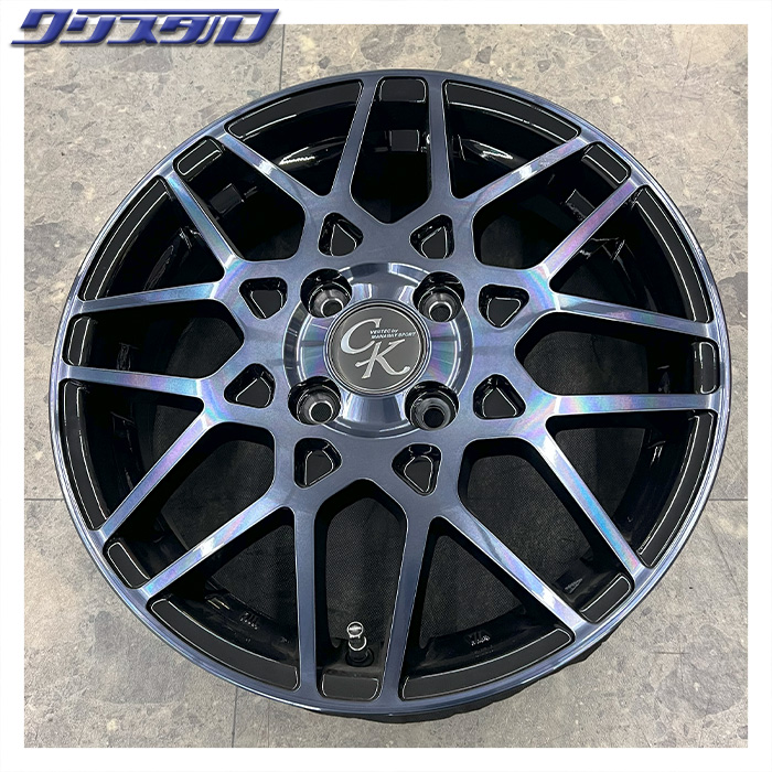 セール品！ VERTEC CK LINE(ヴァーテック シーケーライン) 1545+45 4/100 15インチ 4.5J +45 ホール数:4 PCD:100 ブラックポリッシュ+ブルーブラッククリア ロードストーン N-Priz 165/55R15 4本セット