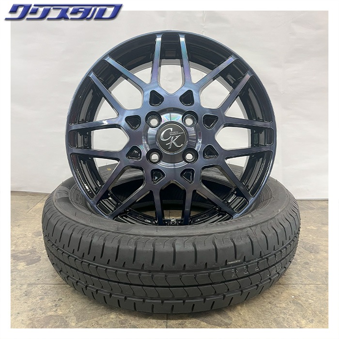 セール品！ VERTEC CK LINE(ヴァーテック シーケーライン) 1545+45 4/100 15インチ 4.5J +45 ホール数:4 PCD:100 ブラックポリッシュ+ブルーブラッククリア ロードストーン N-Priz 165/55R15 4本セット