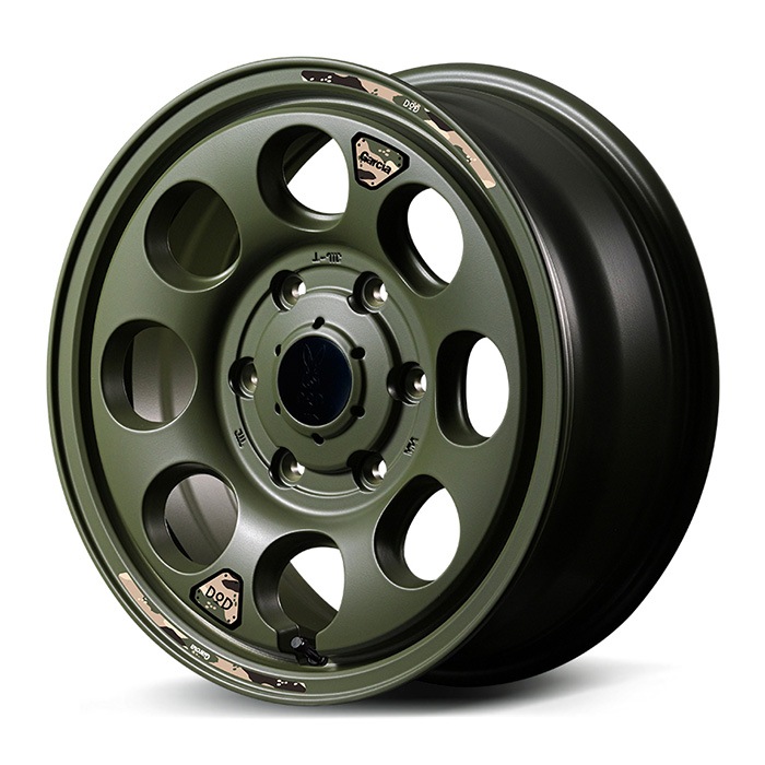 セール品！ MID WHEELS × DOD ウシャリン 1665+38 6/139 16インチ 6.5J +38 ホール数:6 PCD:139 セミグロスODグリーン 4本セット マルカサービス SOG