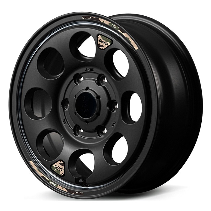 セール品！ MID WHEELS × DOD ウシャリン 1665+38 6/139 16インチ 6.5J +38 ホール数:6 PCD:139 セミグロスブラック/リムヴァーレイポリッシュ 4本セット マルカサービス SBV