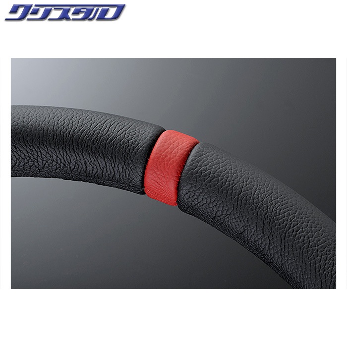 MOMO FULL SPEED 348Φ 90mm DEEP BKレザー/BKスポーク RED TOP