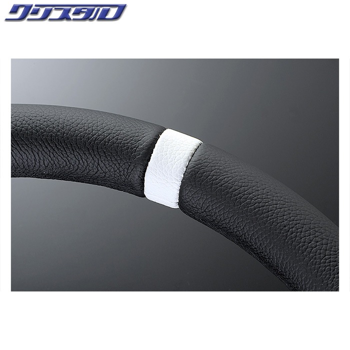 MOMO FULL SPEED 348Φ 90mm DEEP BKレザー/BKスポーク WHITE TOP