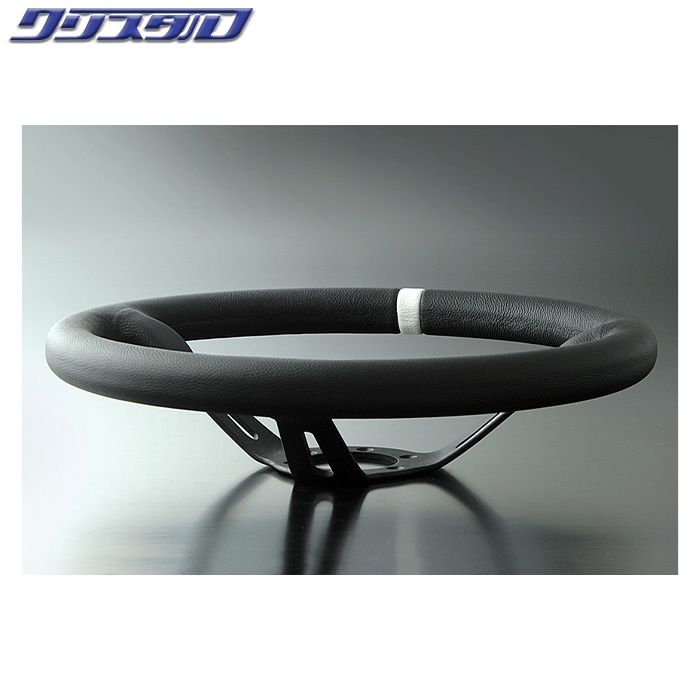 MOMO FULL SPEED 348Φ 90mm DEEP BKレザー/BKスポーク WHITE TOP