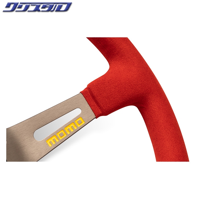 MOMO DRIFTING マイクロファイバー 350Φ 85mm DEEP グリップ：レッド