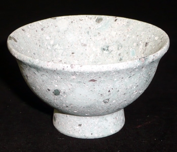 中国 古銅 鹿刻 玉石装飾 稀石嵌込 高足盃 杯 時代箱付 V R8138 中国