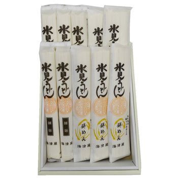 海津屋：｢氷見うどん(細麺5本・餅めん5本)｣富山名物/独特の強いこしと