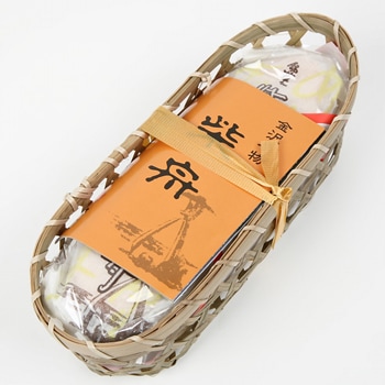 今屋：金沢銘菓 「柴舟（10枚入)籠入り」生姜と砂糖を煎餅に塗っ