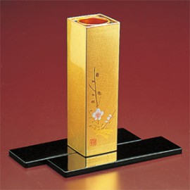 タジマ「水月花生 小/梅 花台付 T07-07」 上品につくられた金沢箔工芸品|石川特産|地域絞込