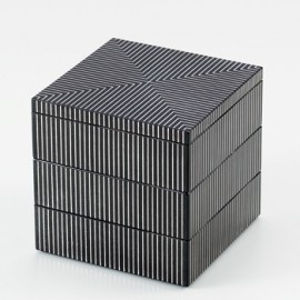 まえじゅう漆器「J-Zone Stripe-B 4.0 三段重/6R-753」　山中漆器|漆器|工芸品