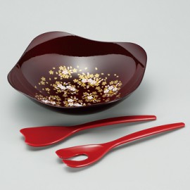 まえじゅう漆器「桜づくし 風雅鉢 サーバー付/6M-781」　山中漆器|漆器|工芸品