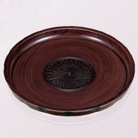 まえじゅう漆器「木製 浅盆 宮常喜八彫 欅」　山中漆器|漆器|工芸品