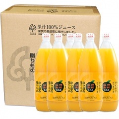 愛媛・西宇和産「果汁100％ 温州みかんジュース1L 6本入り