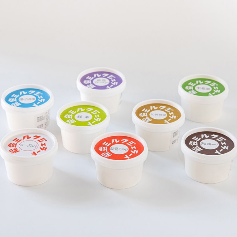 能登ミルクジェラート 90mlカップ×8個セット(8種類)【送料込み】のお