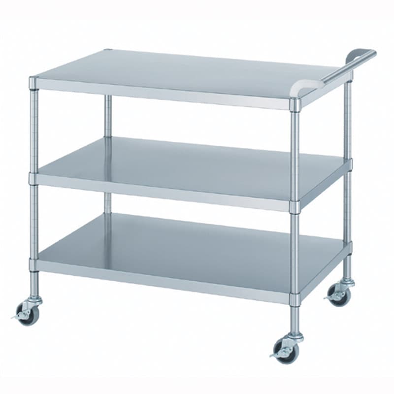 18-8ステンレスワゴン 片側ハンドル 棚3段 H800mm