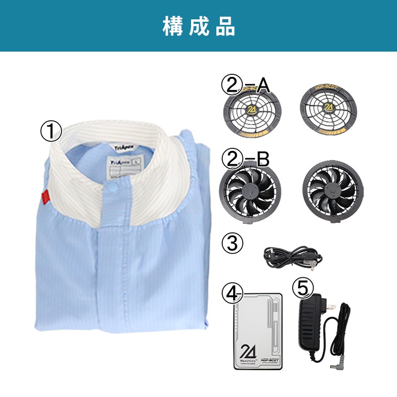 空調ファン付クリーンウエアセット