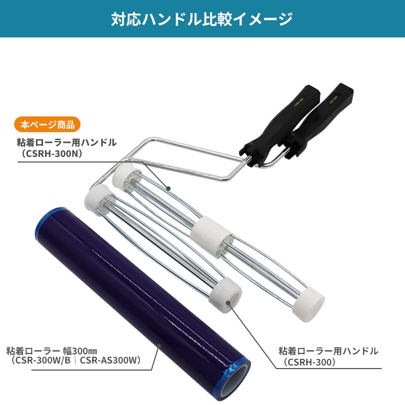 粘着ローラー用ハンドル 幅100mm,160mm,200mm,300mm│シーズシーネット