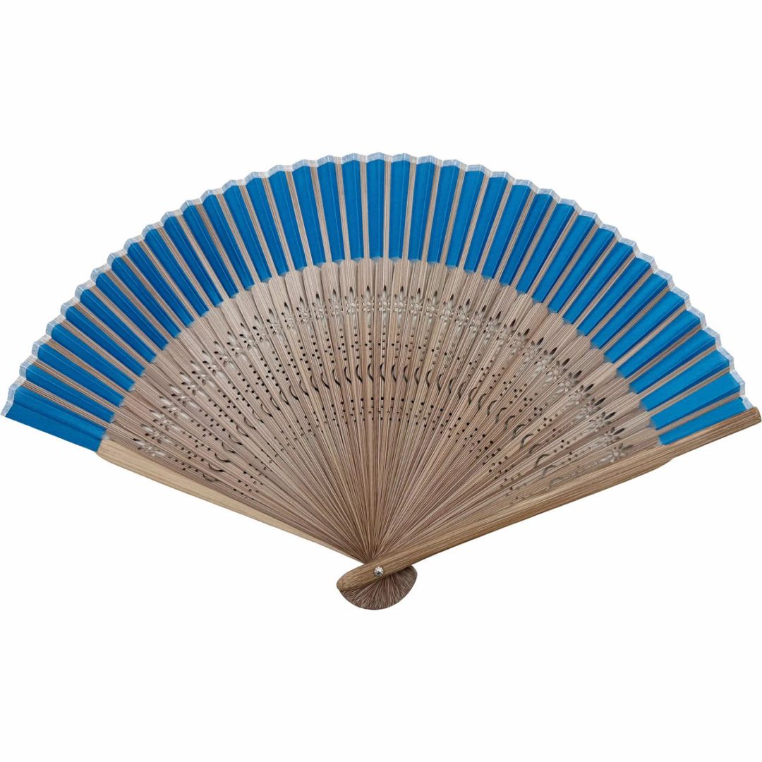 絹扇子　藍（青）