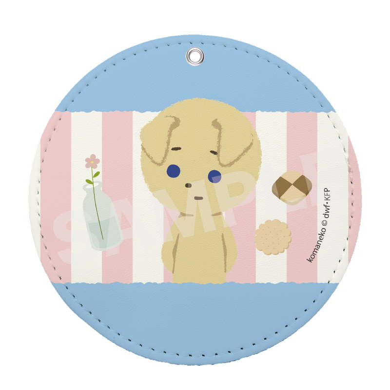 『こまねこ』レザーコースターキーホルダー 03 いぬ子