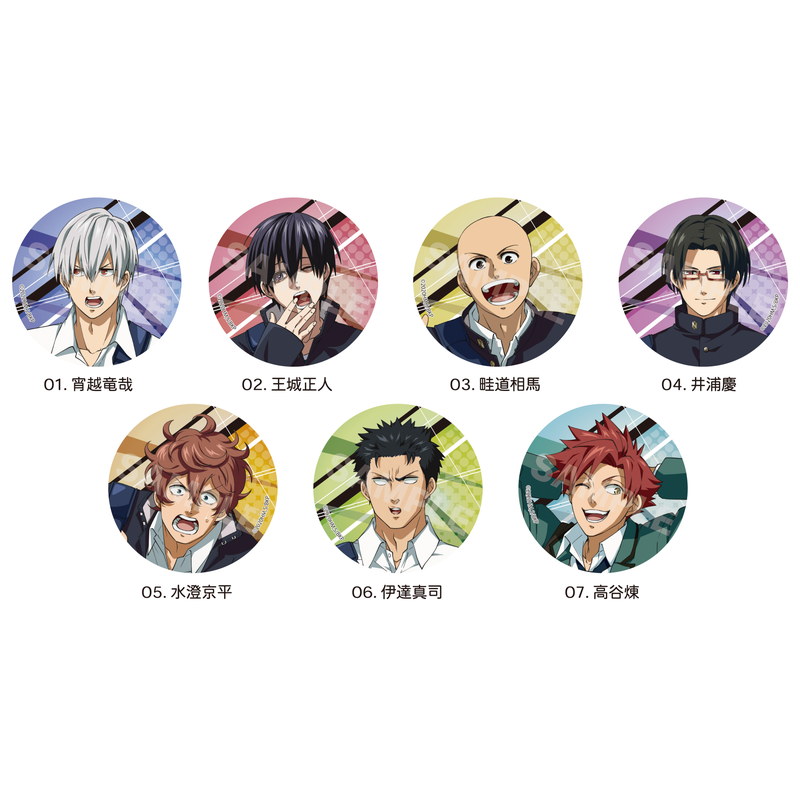 『灼熱カバディ』メタリック缶バッジ 第1弾 全7種 コンプリートBOXセット