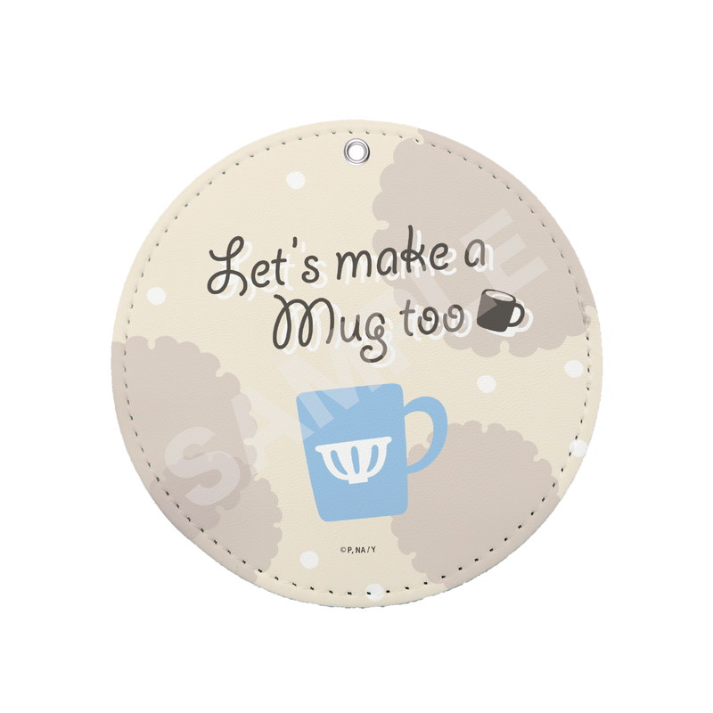 『やくならマグカップも』レザーコースターキーホルダー 04 青木十子