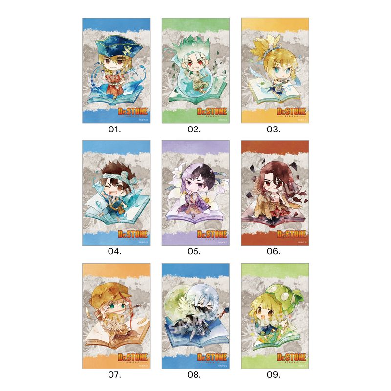 『Ｄｒ．ＳＴＯＮＥ』キャラでるアート サテン地ステッカー 第1弾 全9種 BOXセット
