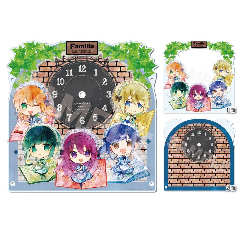『女神のカフェテラス』キャラでるアート アクリル時計 02 集合