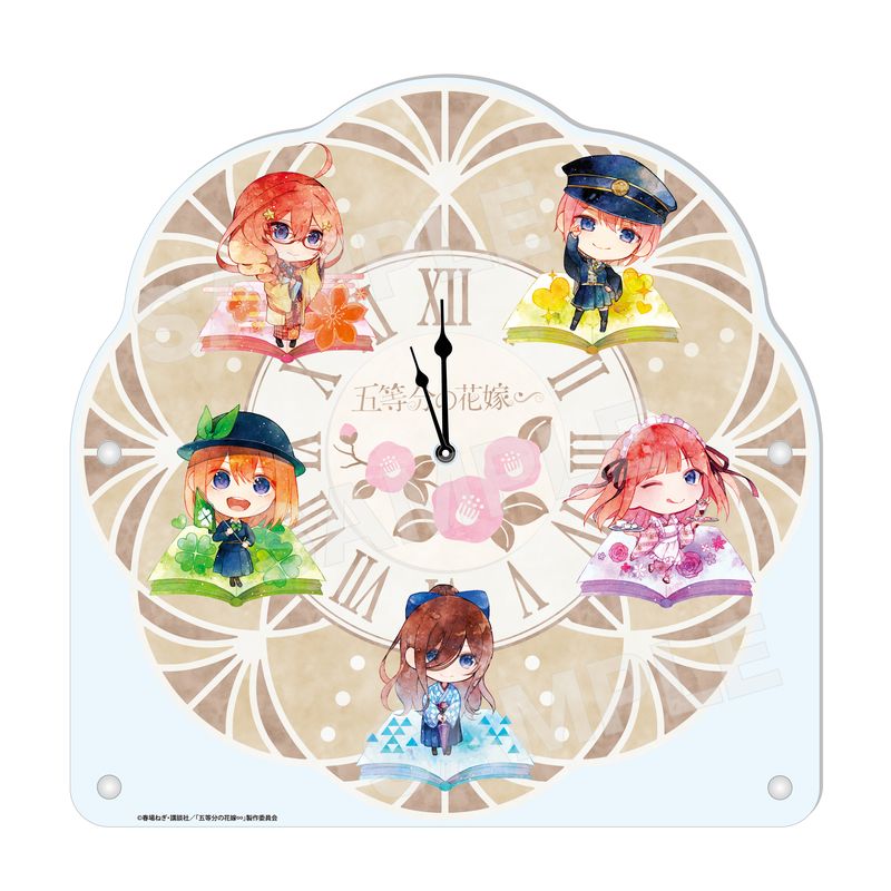 『五等分の花嫁∽』キャラでるアート アクリル時計 01 集合(大正ロマンver.)