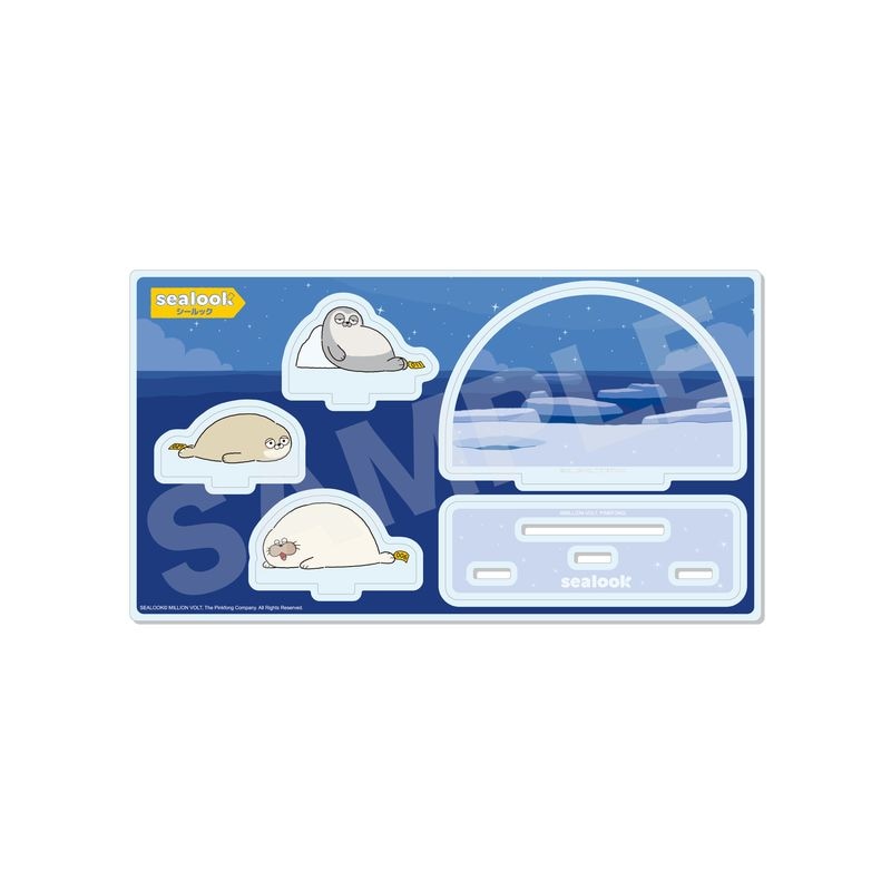 【予約受付中】『SEALOOK』ジオラマアクリル 02 ぽっちゃりザラシ・隈ザラシ・ハートザラシ