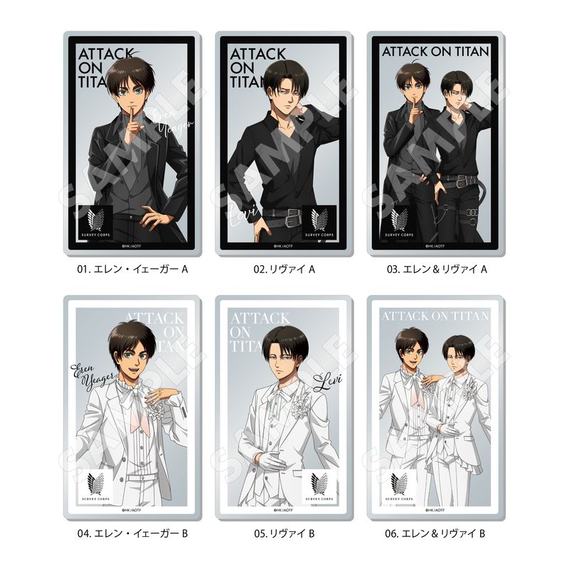 【予約受付中】『進撃の巨人』Black & White ver. アクリルカード 全6種 コンプリートBOXセット