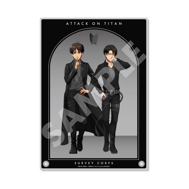 『進撃の巨人』Black & White ver. アクリルボード 01 エレン&リヴァイ(Black)