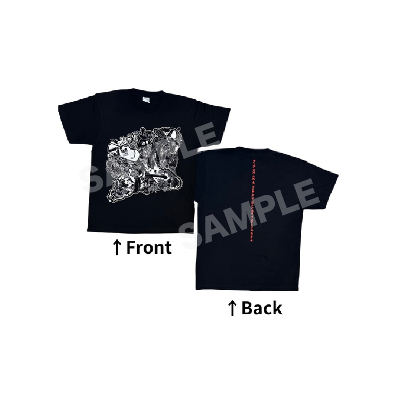 【予約受付中】『アメザリひらいイラスト展～わちゃ部をそえて～』 Tシャツ セモジ黒 Mサイズ