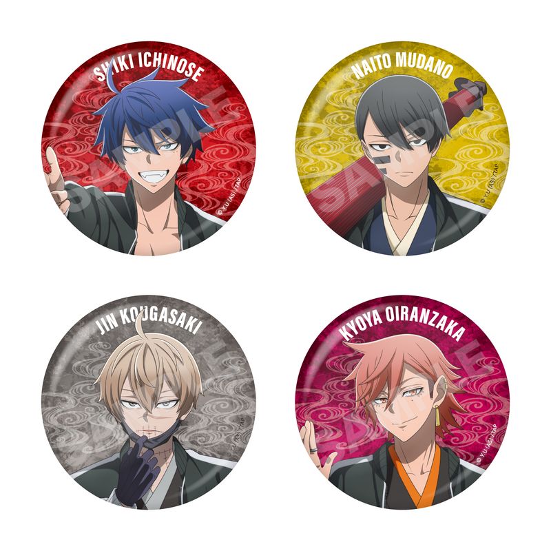 予約受付中】『桃源暗鬼』スカジャン×着物ver. メタリック缶バッジ 01