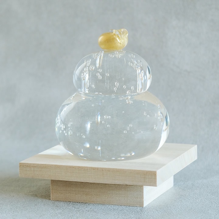 アデリア 福重ね鏡餅 金 福重ね 鏡餅 【金】 アデリアガラス - キッチン雑貨、便利グッズなら