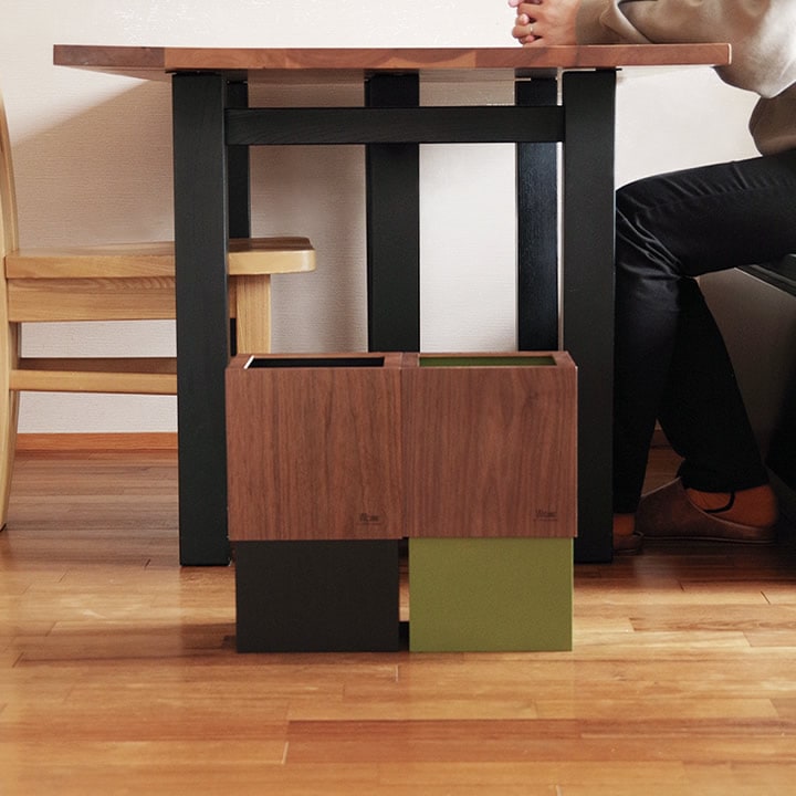 ダブルキューブ ウォールナット W CUBE ヤマト工芸 ゴミ箱