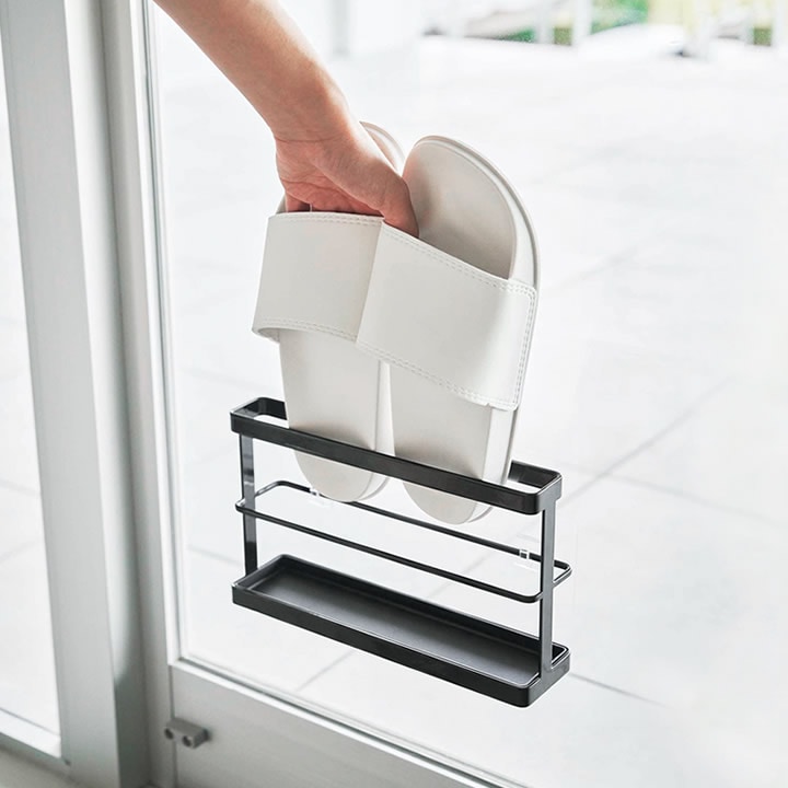 ツーウェイベランダスリッパラック トレー付き タワー tower 山崎実業