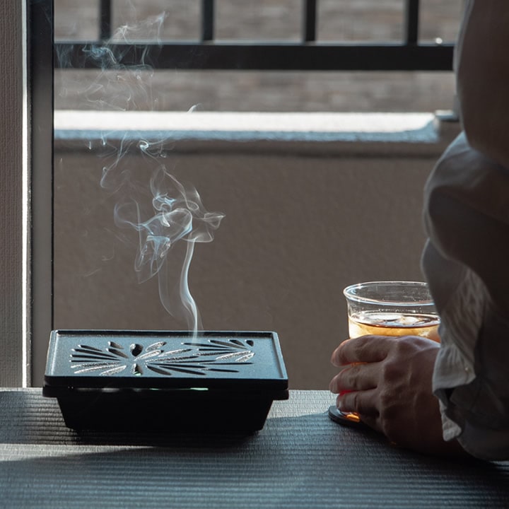 くわな鋳物 蚊やり器 マーブル塗装 つやあり