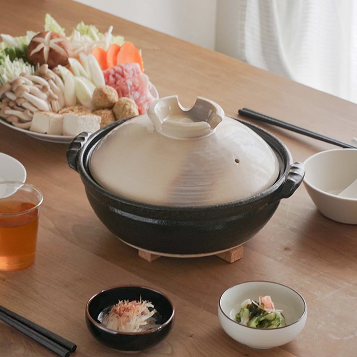 萬古焼✳︎IH対応二枚蓋土鍋ご飯【美品】　　　　　　　お値下げしました IH対応 土鍋 8号 2～3人用 萬古焼 志野