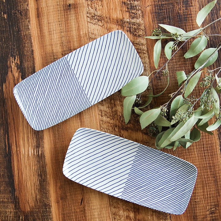 白山陶器　タイムズ　L 長方皿　中　重ね縞　まとめて 白山陶器 タイムズ L 長方皿 中 重ね縞 まとめて 重ね縞 長焼