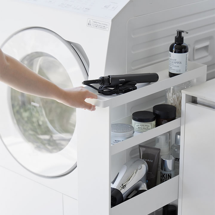 ヤマザキ実業tower ハンドル付きスリムワゴン 4段 キャスター付き ポイント10倍】 キャスター付きスリムワゴン 4段 タワー tower