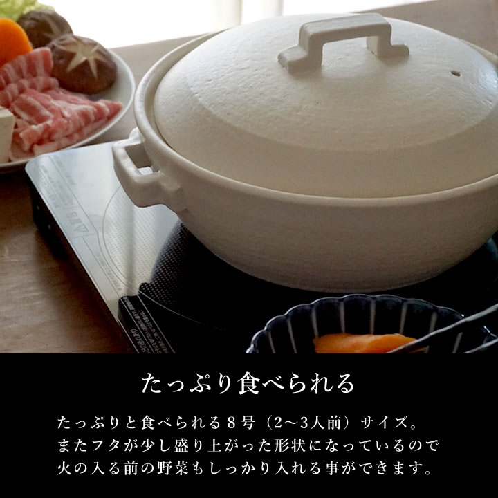 萬古焼 スタイル 直火・IH対応8号土鍋（金属板式）