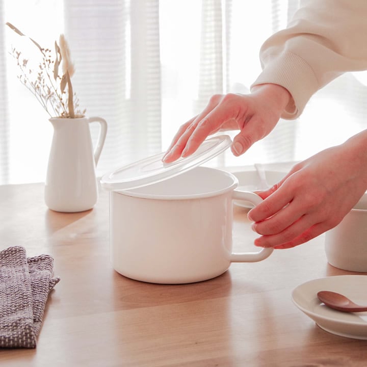 持ち手付きストッカー 丸形 L シール蓋付き MS-14M 野田琺瑯 保存容器