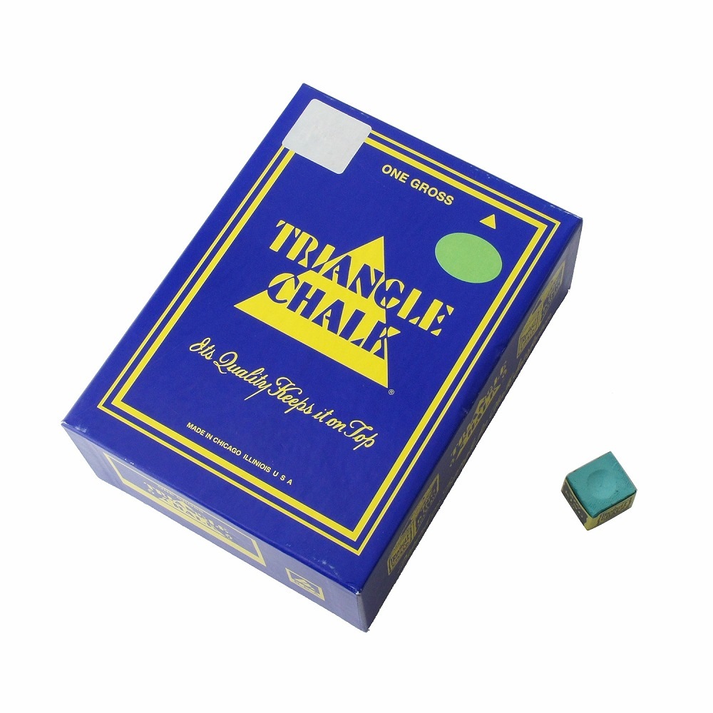 チョーク トライアングル 緑 グロス (1箱144個)｜ビリヤード