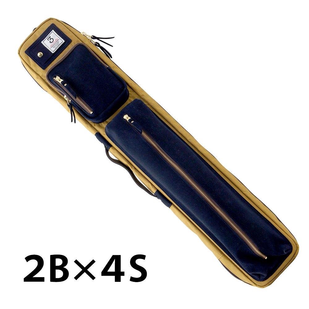 g*e様 【廃盤】スリーセカンズ ソフトケース 2B4S (バット2本シャフト4 スリーセカンズ ソフトケース 2B4S キャメル/ネイビー (バット2本