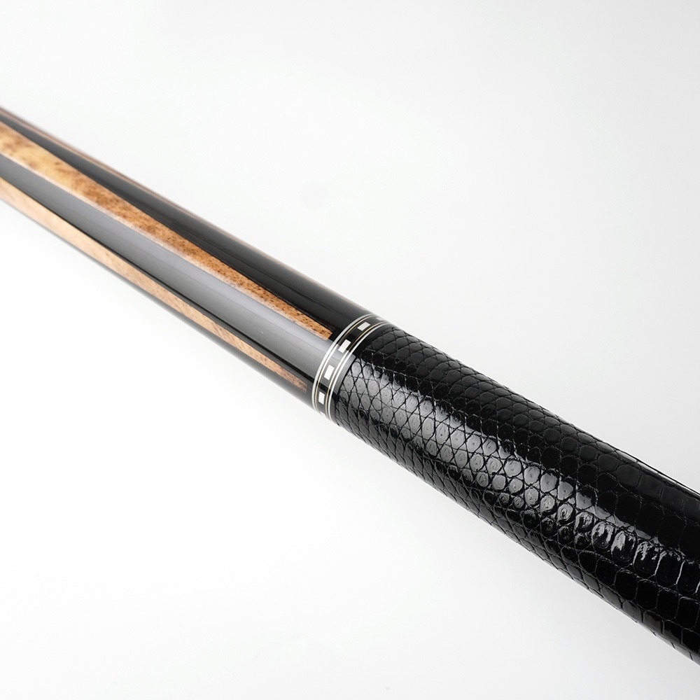 早川工房 No.438 黒柿 リザード革巻 子持6剣 Wリング BORON内蔵