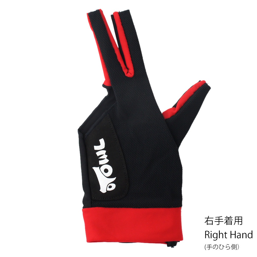 メール便可】OWL+ オウルプラス グローブ ブラック・レッド フィンガー