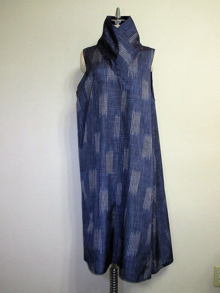 着物リメイク295紬からジャンパースカート 着物リメイク #ジャンパースカート #紬リメイク #vネック